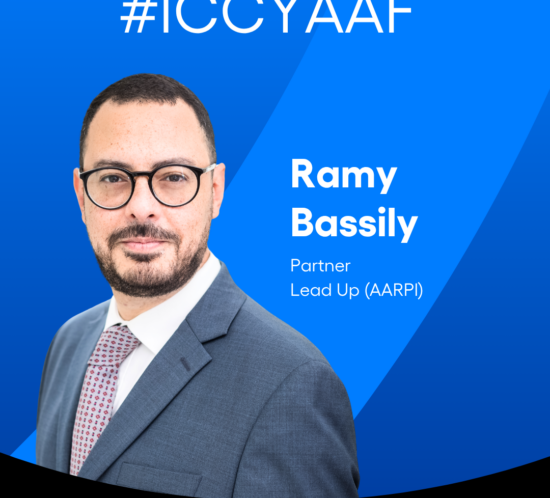 Ramy Bassily, de Lead up, intervenant à la conférence mondiale de l'ICC YAAF à Londres